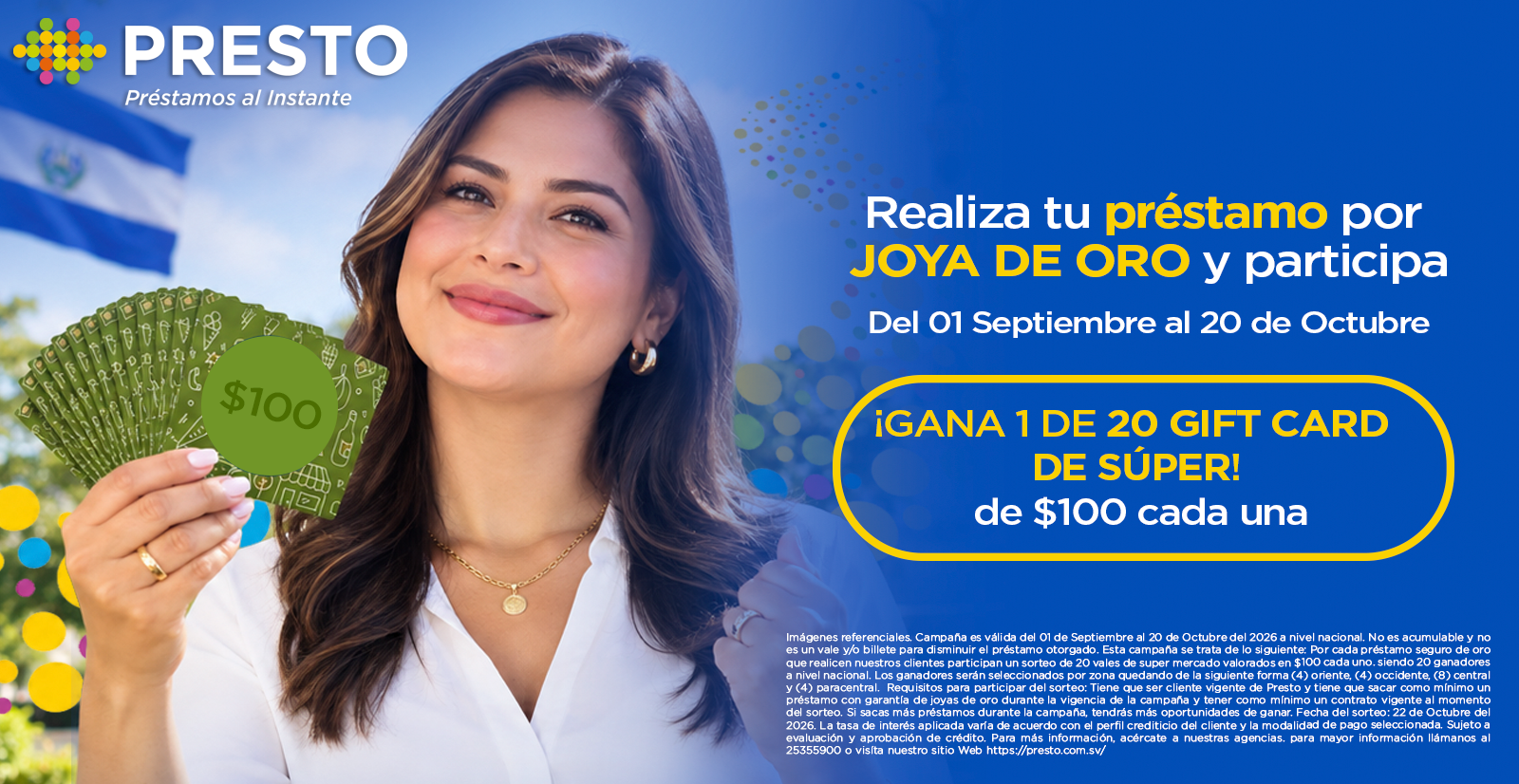 Promoción Presto: sorteo de giftcards